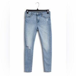 Banana Republic High Rise Skinny Jeans Sz 26/2 Distressed Light Wash Ankle Denim